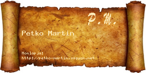 Petko Martin névjegykártya