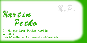 martin petko business card